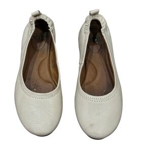 Söfft Ballet Flats Women's Shoes Leather Round Toe Elastic White Casual